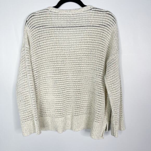 Madewell Small S Rainbow Marled Seville Pullover Sweater V Neck Cotton Boxy Fit - Picture 2 of 11